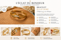 Bracelet femme doré en acier inoxydable avec zircon, élégant et raffiné. Un bijou lumineux et tendance, idéal au quotidien ou à offrir.