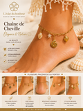 Chaîne de cheville femme dorée nature en acier inoxydable