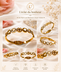 Bracelet femme maillons ronds et ovales dorés en acier inoxydable