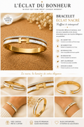 Bracelet femme nacré doré en acier inoxydable