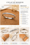 Bracelet femme éclat zircon en acier inoxydable