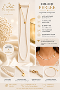 Collier femme perlé en acier inoxydable