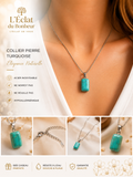 Collier femme pierre turquoise en acier inoxydable