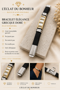 Bracelet homme acier inoxydable et noir réglable