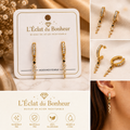 Boucles d'oreilles femme serpent dorées en acier inoxydable