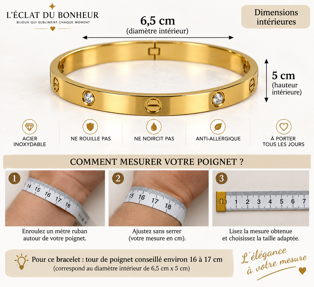 Bracelet Femme Vintage Doré en Acier Inoxydable