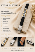 Bracelet homme silicone noir et doré réglable