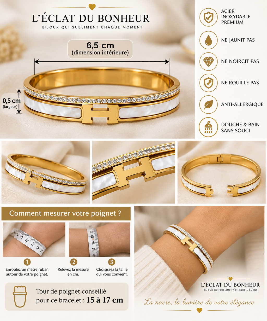Bracelet Femme Nacré en Acier Inoxydable
