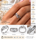 Bague femme triple anneau argentée en acier inoxydable