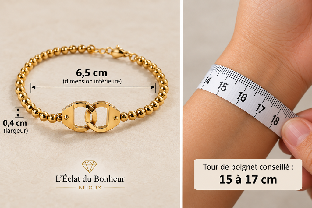 Bracelet Femme Menottes Dorées en Acier Inoxydable
